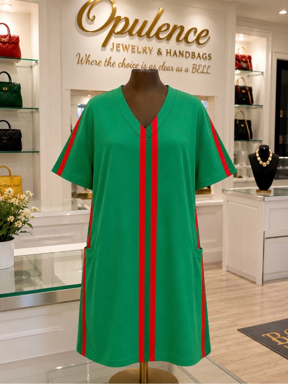 Plus Size Casual Green Dress